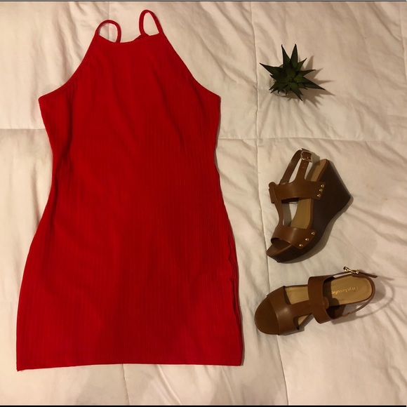Dresses & Skirts - 👗 3/$25 Red Dress -Halter Tank Mini Dress